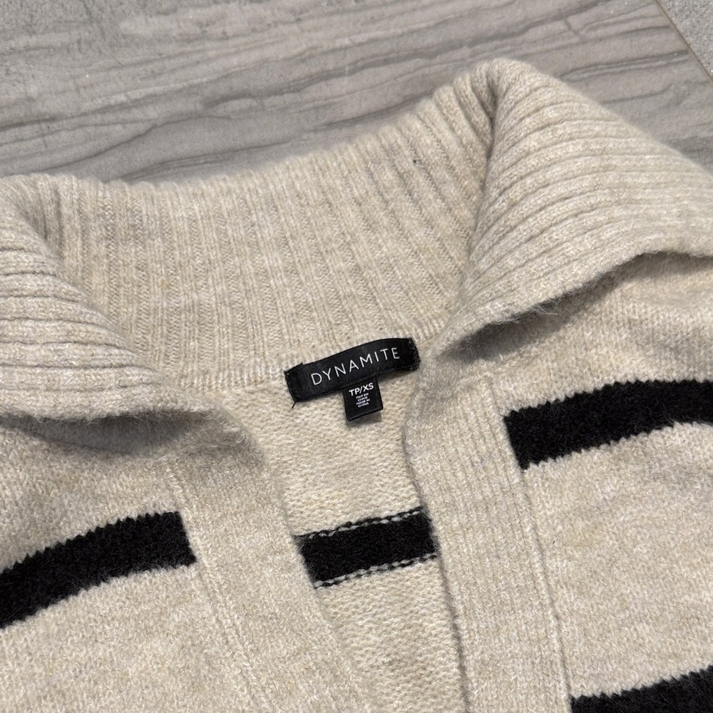 Dynamite Striped Black and Cream Sweater - Picture 5 of 10